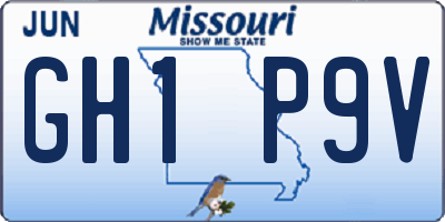 MO license plate GH1P9V