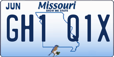 MO license plate GH1Q1X