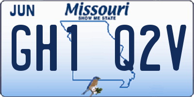 MO license plate GH1Q2V