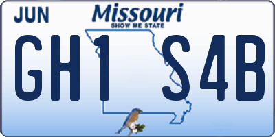 MO license plate GH1S4B