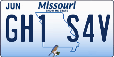 MO license plate GH1S4V