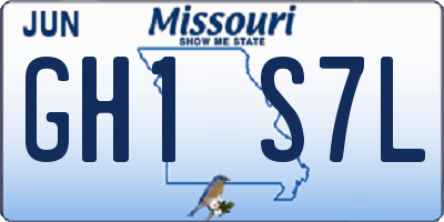 MO license plate GH1S7L