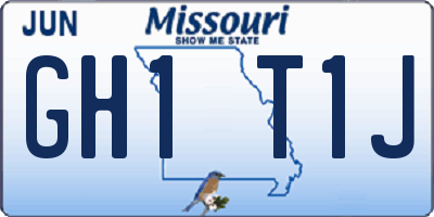 MO license plate GH1T1J