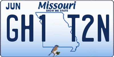 MO license plate GH1T2N