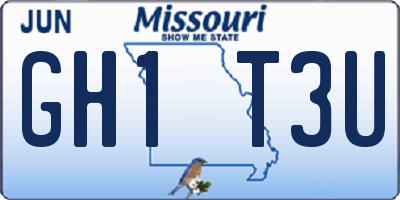 MO license plate GH1T3U