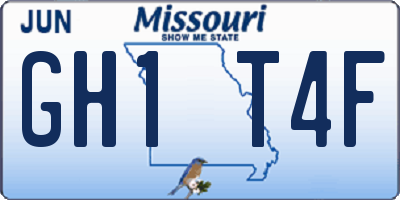 MO license plate GH1T4F