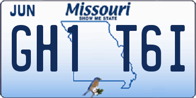 MO license plate GH1T6I