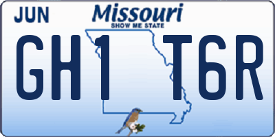MO license plate GH1T6R