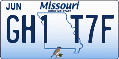 MO license plate GH1T7F