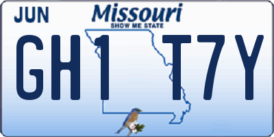 MO license plate GH1T7Y