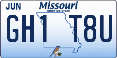 MO license plate GH1T8U