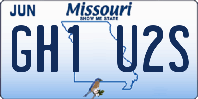 MO license plate GH1U2S
