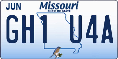 MO license plate GH1U4A