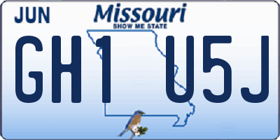 MO license plate GH1U5J