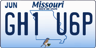 MO license plate GH1U6P
