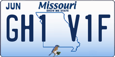 MO license plate GH1V1F