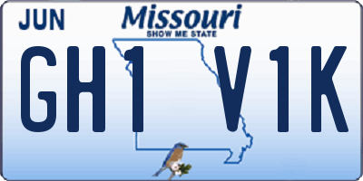 MO license plate GH1V1K