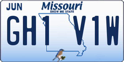 MO license plate GH1V1W