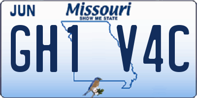 MO license plate GH1V4C