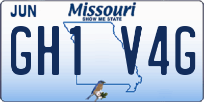 MO license plate GH1V4G