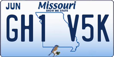 MO license plate GH1V5K