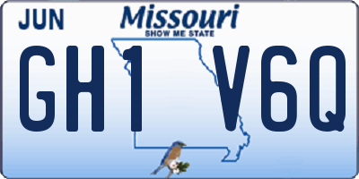 MO license plate GH1V6Q