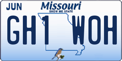 MO license plate GH1W0H