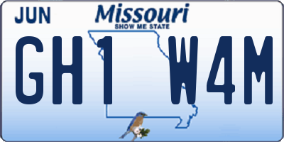 MO license plate GH1W4M