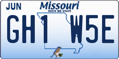MO license plate GH1W5E