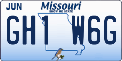 MO license plate GH1W6G
