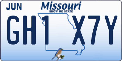 MO license plate GH1X7Y