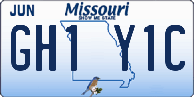MO license plate GH1Y1C
