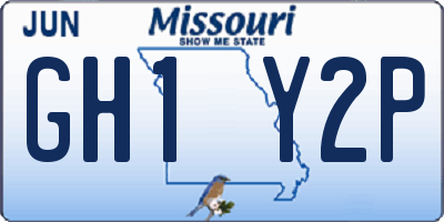 MO license plate GH1Y2P