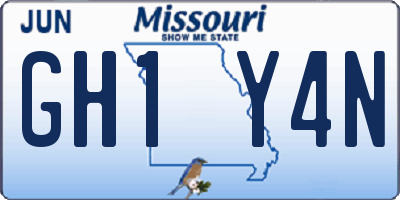 MO license plate GH1Y4N