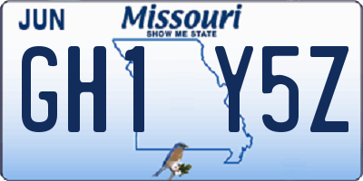 MO license plate GH1Y5Z
