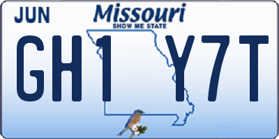 MO license plate GH1Y7T