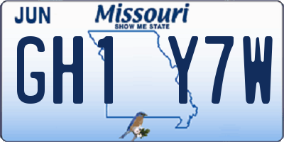 MO license plate GH1Y7W
