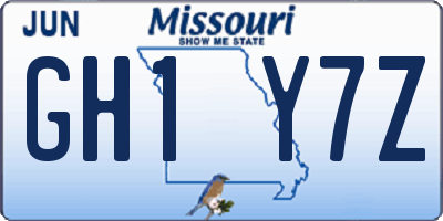 MO license plate GH1Y7Z
