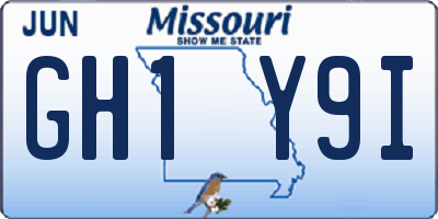 MO license plate GH1Y9I
