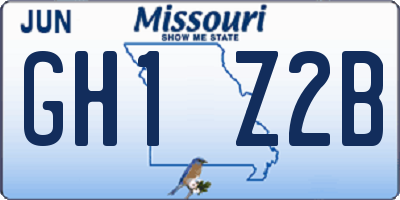 MO license plate GH1Z2B