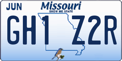 MO license plate GH1Z2R