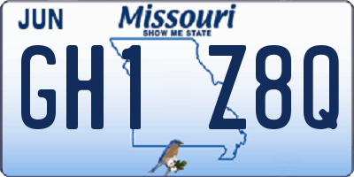MO license plate GH1Z8Q