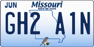MO license plate GH2A1N