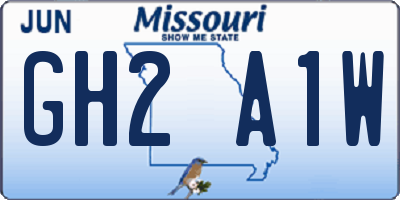 MO license plate GH2A1W