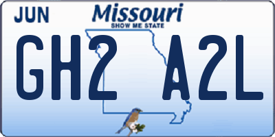 MO license plate GH2A2L