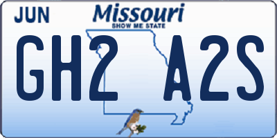 MO license plate GH2A2S
