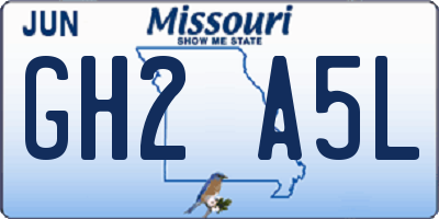 MO license plate GH2A5L