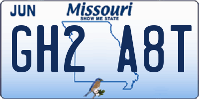MO license plate GH2A8T