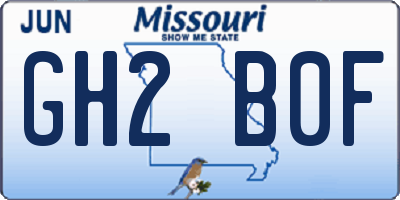 MO license plate GH2B0F