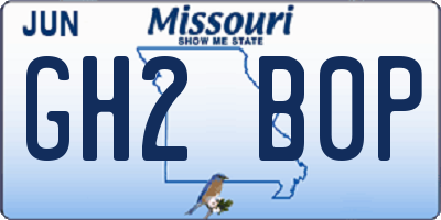 MO license plate GH2B0P